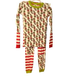 Hanna Andersson kids Dr. Seuss Grinch Christmas pajama set pjs long johns sz 12